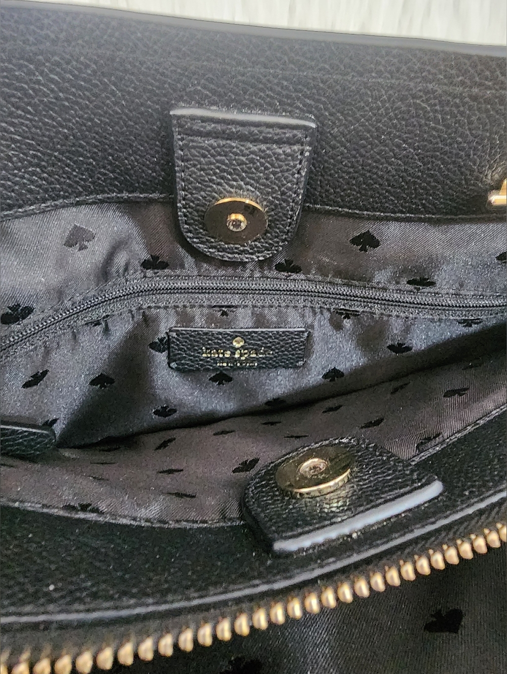 Kate Spade Black Leather Shoulder Bag w/ Half Metal Chain Straps "Jordyn" Bag - Picture 9 of 16